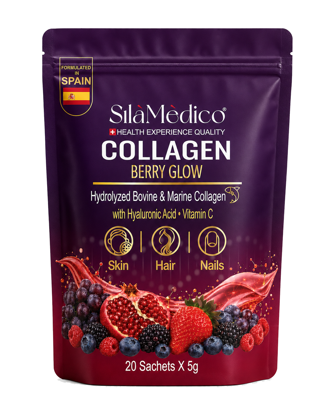 Sila Medico Collagen Berry Glow pouch